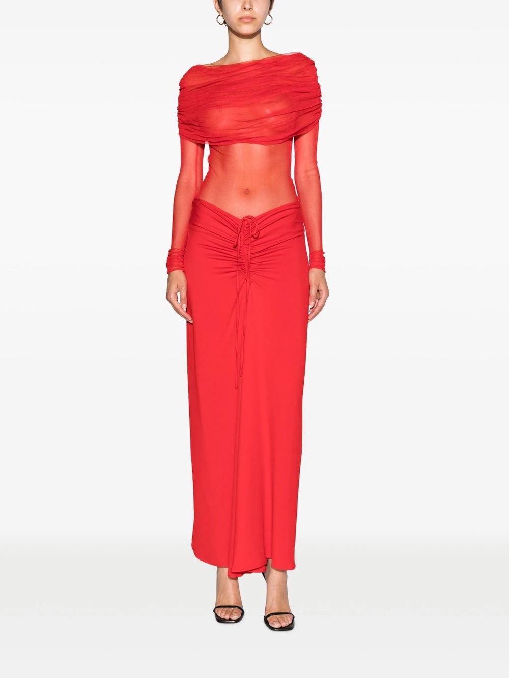 NWT Christopher Esber Ruched Skirt Red AU4 Fits US4-6